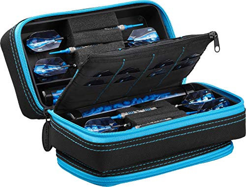 Casemaster Uni-Erwachsene Plazma Pro Black with Pink Trim Dart Case and Phone Pocket Etui, Blauer Rand