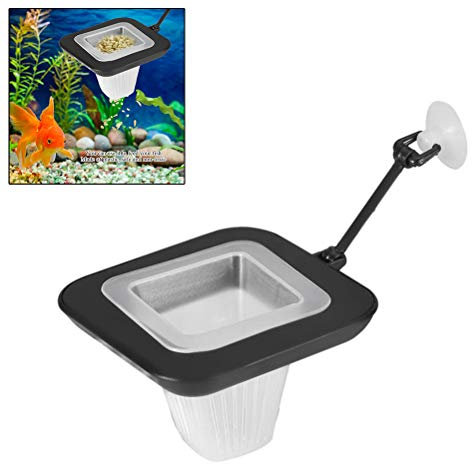 BovoYa Futterring Aquarium, Gefrorene Feeder Futtersieb Aquarium Ring Kunststoff Futtersieb mit Sauger Fisch Station für Roter Wurm 9 * 9 * 6,3 cm
