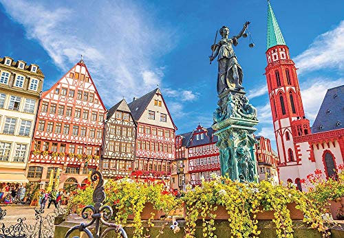 XiuTaiLtd 1000 Stück großes Puzzle-Frankfurt, Deutschland-Puzzle für Erwachsene und Jugendliche, Freunde