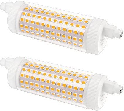 Akynite R7S 118mm LED Dimmbar 20W Warmweiß 3000K, 2500lm, ersatz J118 R7S 150W-200W Halogenstab, 360 Grad Licht, R7S 118 mm LED Stab Dimmbar für Deckenfluter, 2 Stück