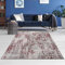 hochwertiger Designer Teppich Antea — Moderne Kurzflor Teppiche — Zimmerteppich im Vintage Design — (133x190cm, Ornamente rot/beige)