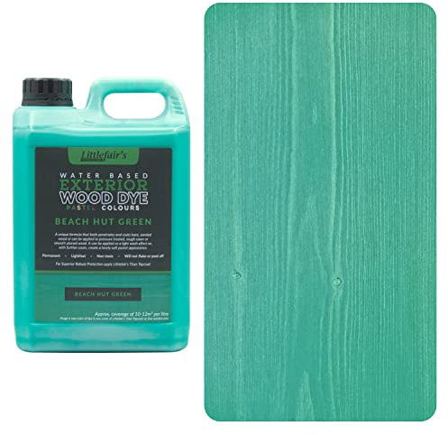 Littlefair's Holzlasur Außen 2.5ltr - Holzlasur Für Natürliche Holzmaserung - Wasserbasierte Holz Lasur - Schnell Trocknend, Schützt Und Umweltfreundlich - Farbe:Strandhütte grün)