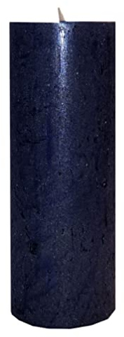 Kerze Deko Stumpenkerze Rustic metallic dunkelblau 70/200