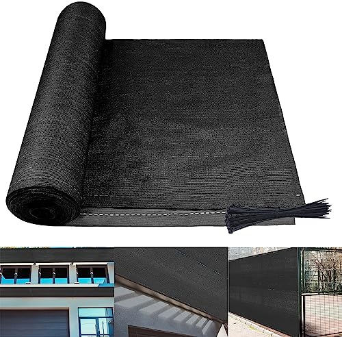 YRHome HDPE Zaunblende Sichtschutz 120cm Tennisblende Schattiernetz 150 g/m² Sonnenschutz Windschutz Schattier Gewebe mit Kabelbinder für Zaun Balkon Sportplatz Garten (1,2 x 10 m, Anthrazit)