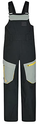 Ziener Jungen AKANDO-BIB Ski-Hose, Schnee-Hose | Träger, wasserdicht, warm, black.gray seal ripstop, 116