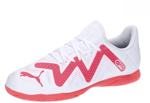PUMA Future Play It Jr Fussballschuh, White Fire Orchid, 34 EU