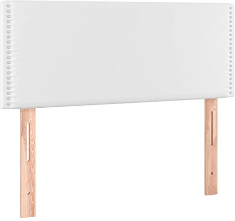 vidaXL Kopfteil Polsterkopfteil Betthaupt Bettkopfteil für Bett Bettgestell Bettrahmen Schlafzimmer Bettzubehör Weiß 100x5x78/88cm Kunstleder