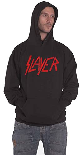 Slayer Kapuzenpullover Distressed Band Logo Nue offiziell Herren Schwarz S