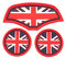 Mini F55 F56 Porte-gobelets pour Auto, 3 Pièces sous Verres de Voiture Universel Anti-Dérapant Silicone pour Mini Cooper Hatchback F55 F56(Union Jack Rouge/Noir)