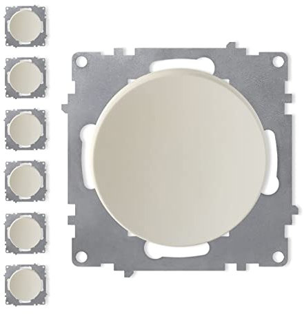 OneKeyElectro Set: 7x Ein-Aus-Lichtschalter Set, Lichtschalter Unterputz, matt-Antifingerprint, Schutzart IP20, 230V/16A, ohne Rahmen - beige