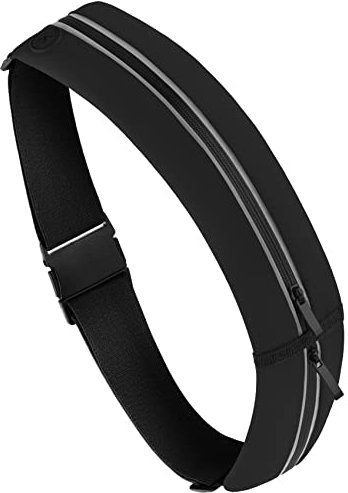 moex Lauftasche Jogging für iPod Touch (5. Generation) Handytasche zum Joggen, Handy Laufgürtel, Bauchtasche Sport Laufgurt Fitness Running Belt, Sportgürtel Hüfttasche, 2 Fächer, Schwarz