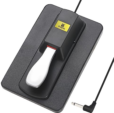 Zreephy Sustain Pedal Universal Foot Controller Switch, 6.35mm 1/4 Jack Damper Pedal For Keyboards Digital Pianos MIDI Synthesizers Electronic Organ Tone Modules Drum Machines (Black)