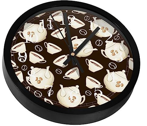 VAPOKF Porcelain Teapot and Tea cup Non-Ticking Wall Clocks, Battery Operated Silent Wall Clock for Bedroom Living Kitchen Office Home Art Decor