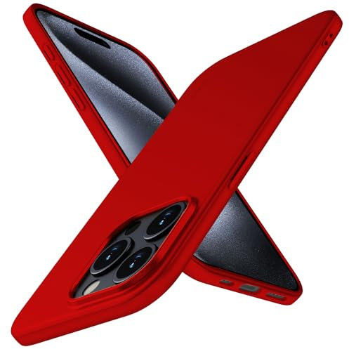 X-level für iPhone 15 Pro Hülle, [Guardian Serie] Soft Flex TPU Case Ultradünn Handyhülle Silikon Bumper Cover Schutz Tasche Schutzhülle Kompatibel mit iPhone 15 Pro - Rot