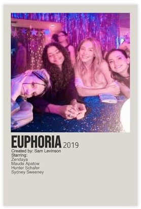 Euphoria Movie Poster59 Leinwand-Poster, Wandkunst, Dekordruck, Bild, Gemälde für Wohnzimmer, Schlafzimmer, Dekoration, ungerahmt: 30 x 45 cm