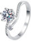 Homxi Ring Silber Damen 925,Eheringe Trauringe 6 Zinken mit Zirkonia 6.5MM Frauen Ring Silber Größe 52(16.5)