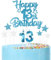 mciskin Happy 13th Birthday Candles Cake Toppers Set, Blue Number 13 Candle for Birthday Cake, Birthday Candles Cake Toppers for Girls Boys Birthday Decorations, Blue Silver Star Cake Cupcake Toppers