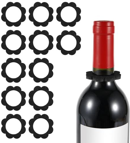 12uds Anillo de Goteo de Vino, Collar de Goteo de Vino Desechable en Forma de Flor Sin Derrames Receptor de Goteo de Vino Accesorios de Tapón de Fugas Gadgets Regalo para Bar Cocina Fiesta
