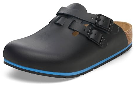 Birkenstock Damen Herren Kay Pro Hausschuhe Leder Pantoletten - Clogs - Zertifiziert nach Norm EN ISO 20347:2022 - Berufsschuhe für Medizin, Gastronomie und Service