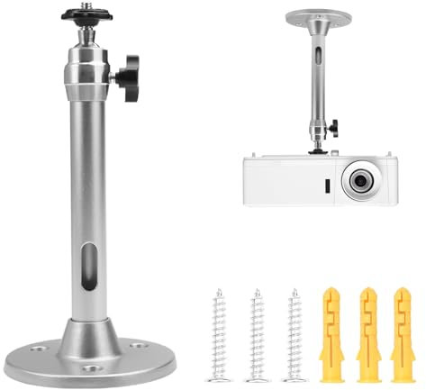 Staffa Proiettore Soffitto, Alluminio Universale Supporto Proiettore Ruotabile a 360°, Supporto Proiettore Parete per Mini Proiettori,Fotocamere Digitali,Videocamere e Apparecchiature di Sorveglianza