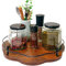 Oluote Lazy Susan - Piatto Girevole in Legno, 30CM Rotanti Giradischi Organizer per Armadietto, Frigorifero, Piano di Lavoro Della Cucina