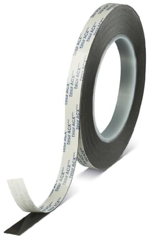Tesa ACXplus 7063 schwarzes doppelseitiges Klebeband aus Acrylschaum, hohe Befestigungskraft, Beständigkeit gegen Temperaturen und atmosphärische Einflüsse, hohe Klebkraft, für schwierige Materialien
