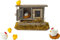Puppenhaus Hühnerstall, 1/12 Garten Miniatur Hühnerstall,Miniatur Hühnerstall Spielzeug Dekorationszubehör für 1/12 Puppenhaus Garten