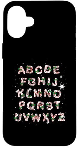 Hülle für iPhone 16 Plus Weihnachtsbuchstabe Zuckerstange X-Mas Holiday Teacher