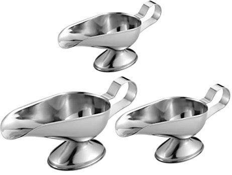 Cabilock 3 Cubos De Acero Inoxidable Para Jugo Botes De Porción Salseras Con Pico Platos Para Salsa Jarra Para Salsa Salsera Cuencos De Soja Para