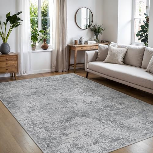 BEIMO Waschbarer Teppich 80x150 cm, Moderner Abstrakter Design Teppich, Robuste Kurzflor Matte, Nicht Fusselnd und Pflegeleicht, Ideal für Flur, Eingangsbereich, Wohnzimmer und Schlafzimmer