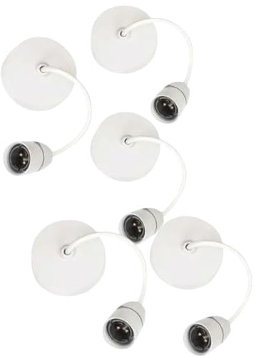 Ceiling Pendant Light Fitting, B22 Bulb Holder, White, 150mm 6 inch (5)