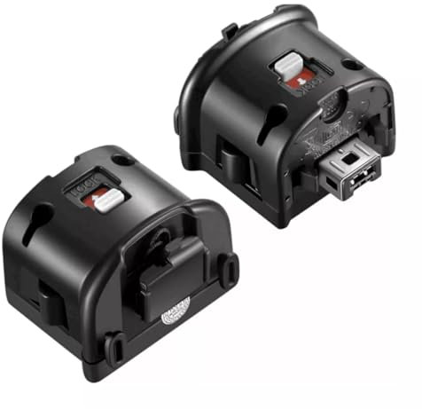 FiTspi 2PCS Motion Plus Adapter for Wii, Accelerator Handle Sensator Compatible with Wii Remote Controller (Black)