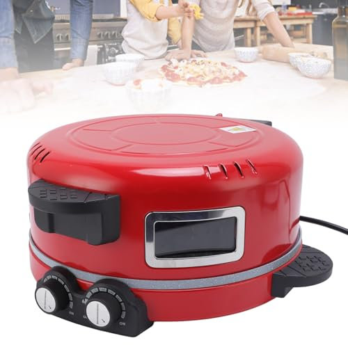 Forno a Pizza Elettrica-produttore di Pizza Interno da 1800 W con Temperatura Regolabile, Rivestimento Antiaderente e Finestra Visibile-crosta Croccante, Uso Multiuso (Plug 220v)