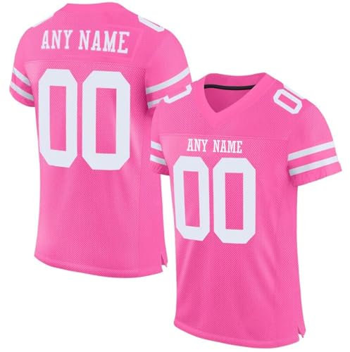 YSFWL Personalisiertes American FootballTrikot Custom Football Jersey Individuell Printed Team Name & Number Oberteile für Männer Frauen Jugend Unisex Schnelltrocknend Atmungsaktiv T-Shirts(#A 18)