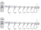 Poprkdre Hakenleiste Küche ohne Bohren, Selbstklebend Küchenschiene mit 7 Haken, Kleiderhaken ohne Bohren, 20kg Tragfähigkeit, Aluminium, Silber (2 pack)