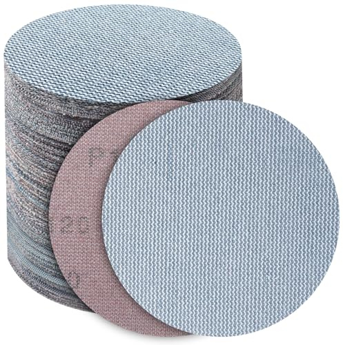 PMIQSA 50 Pcs 125mm Mesh Sanding Discs 120 Grit Hook and Loop Net Sandpaper | for Drywall Sander Efficient Dust Removal Random Orbital Sander Polishing