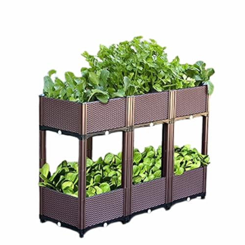 SereneHub Modular Rattan-Effect Garden Planter – Easy-Assembly Raised Bed for Veggies, Herbs & Flowers