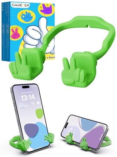 Stocking Stuffers for Teen Girls Boys Kids Gifts Mobile Phone Stand Holder | Upgrade Adjustable Peace Sign Thumbs Lazy Phone Holder for iPhone Gadgets Birthday Gifts for Women Adults (Avocado Green)