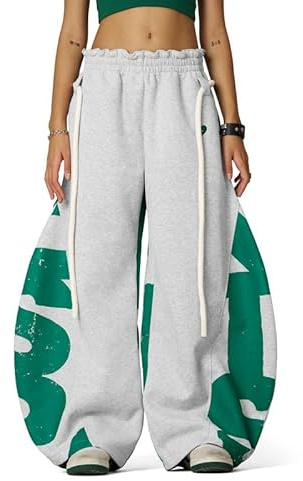 Aelfric Eden Herren Baggy Jogginghose Damen Barrel Sweatpants Baumwolle Kordelzug Freizeithose Wide Leg Elastic Sporthose mit Taschen