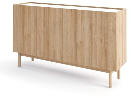Kommode REVELSTOKE K144 L4 F1 Eiche/Weißer Marmor 144x83x37 cm