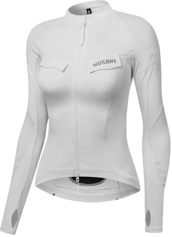 WOSAWE Chaqueta de Running para Mujer, Corte Ajustado, Transpirable, Top Deportivo para Workout, Jogging y Yoga, L