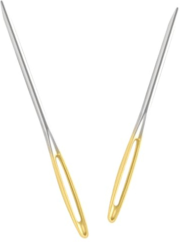 2 Pcs Large Eye Sewing Needles, Thick Wool Hand Knitter Darning Needles for Wool Yarn Sewing Up Knitting