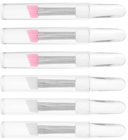 SWETRACE 6pcs Silicone Angled Eye Makeup Brushes with Caps, Resistant to Deformation Eyebrow and Eyeshadow Applicators for Precise Face Care and Makeup Application