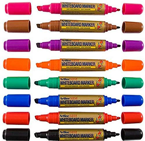 SmarterSurfaces Pennarelli Professionali Artline doppia punta - Confezione da 8 - Ideali per le superifici Lavagna Smarter Surfaces e per le lavagne tradizionali