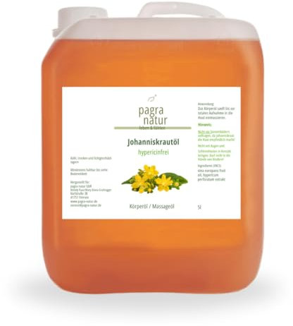 pagra natur Johanniskrautöl, hypericinfrei, 5l Kanister - Massageöl