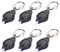 Rabi 6 Pack Mini LED Flashlight Keychain Ultra Bright Key Ring Light Torch with Hook (Black)