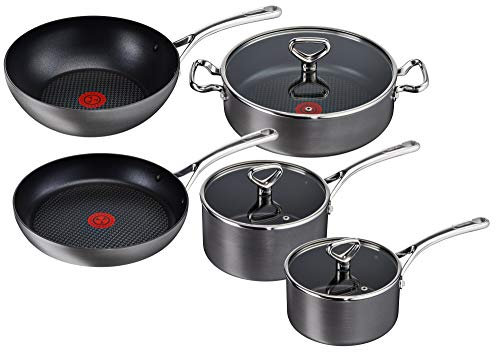 Tefal H903S546 Reserve Collection Batterie De Cuisine Set de 5 Poêles Et Casseroles Gris Anodisé Tous Feux Dont Induction