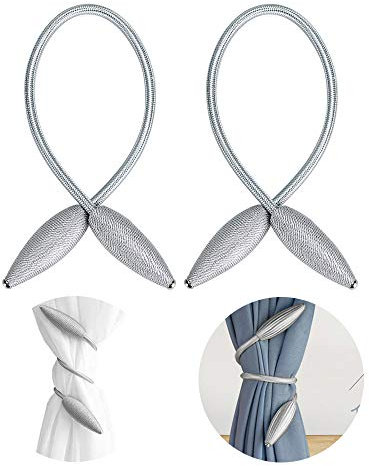 FUJIE Raffhalter für Vorhänge, Clip, aus Seil, Strick, geflochten, Schnalle, natürlicher und einfacher Stil, Raffhalter, Dekoration für Wohnzimmer/Schlafzimmer, 2 Stück