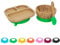 Tiny Dining Ensemble de dîner pour bébé - Segmenté - Vert - 3 pièces - Assiette de sevrage, bol et cuillère en bambou antidérapant divisé pour bébé, bol et cuillère