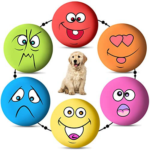 6 STÜCKE Hund Quietschende Spielzeug Latex Weiche Hundespielzeug Gummi Quietschende Kauspielzeug Holen Spielbälle